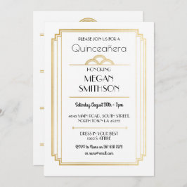 Art Deco Quinceanera Birthday Party 1920 Uitnodige Kaart