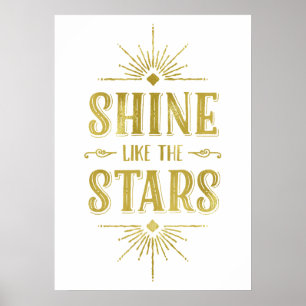 Art Deco Quote   Faux Gold Foil Typografie Poster