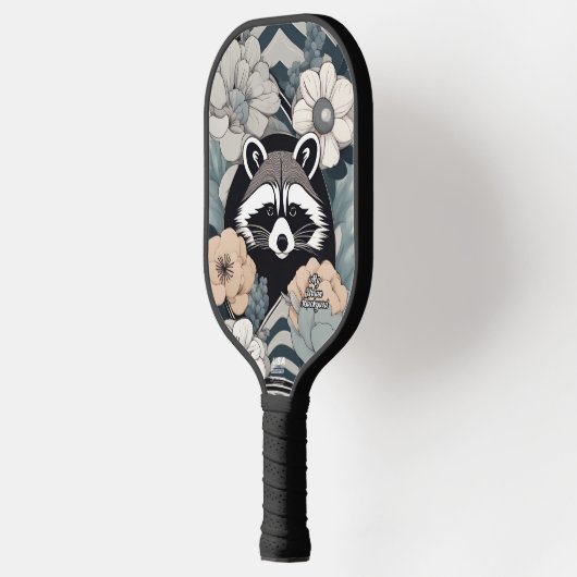 Art Deco Raccoon gepersonaliseerde pickleball padd Pickleball Paddle (Links)
