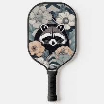 Art Deco Raccoon gepersonaliseerde pickleball padd