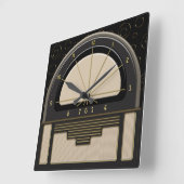 Art Deco Radiola (zand, donkergrijs, zwart, goud) Vierkante Klok (Hoek)