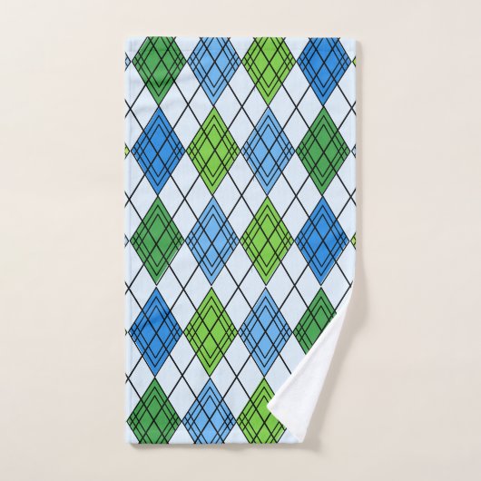 Art Deco Rain Argyle Bad Handdoek (Handdoek)
