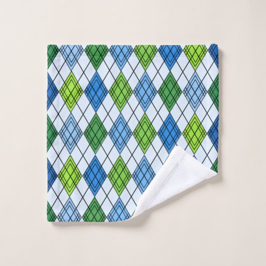 Art Deco Rain Argyle Bad Handdoek (Wasdoekje)