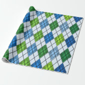 Art Deco Rain Argyle Cadeaupapier (Uitgerold)