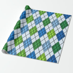 Art Deco Rain Argyle Cadeaupapier