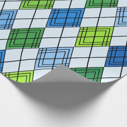 Art Deco Rain Argyle Cadeaupapier (Hoek)