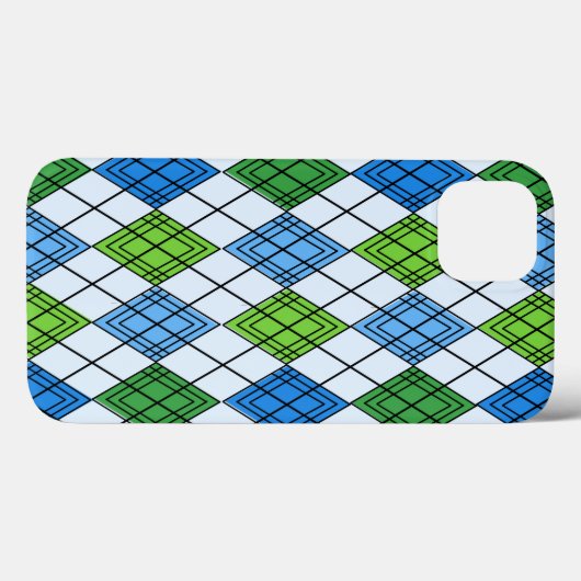 Art Deco Rain Argyle Case-Mate iPhone Case (Achterkant (horizontaal))