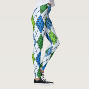 Art Deco Rain Argyle Leggings