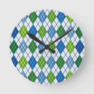 Art Deco Rain Argyle Ronde Klok