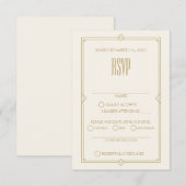 Art Deco-reactiekaart RSVP Kaartje (Voorkant / Achterkant)
