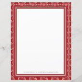 Art Deco Red & Gold-gepersonaliseerde papieren vel (Voorkant)