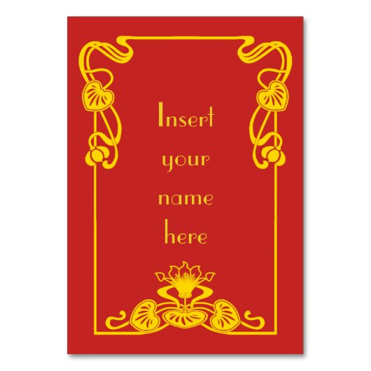 Art Deco  Red Gold Kaart (Voorkant)