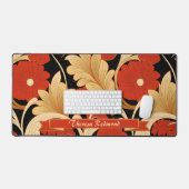 Art Deco Red Poppies gepersonaliseerd Bureaumat (Keyboard & Muis)