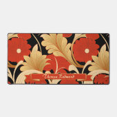 Art Deco Red Poppies gepersonaliseerd Bureaumat (Voorkant)