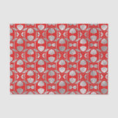 Art Deco Red Silver Fan Tissuepapier (Voorkant)