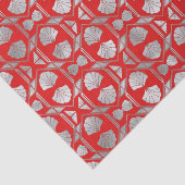 Art Deco Red Silver Fan Tissuepapier (Detail)