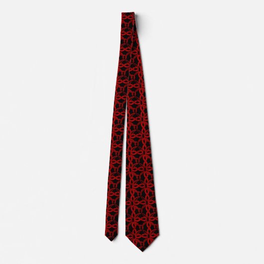 Art Deco Red Snake Pattern Stropdas (Achterkant)