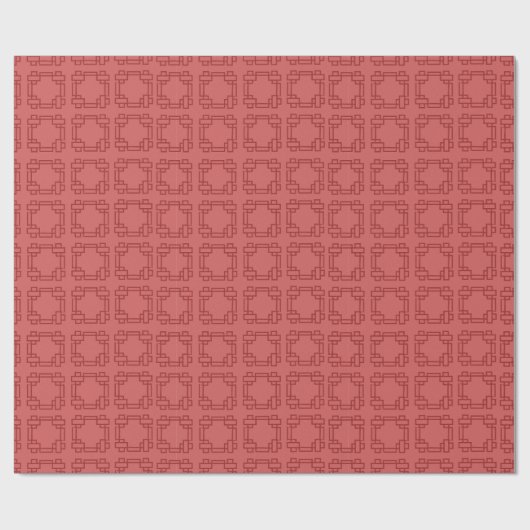 Art Deco Red Squares Cadeaupapier (Vlak)