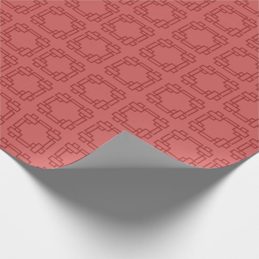 Art Deco Red Squares Cadeaupapier (Hoek)