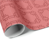 Art Deco Red Squares Cadeaupapier (Rol Hoek)