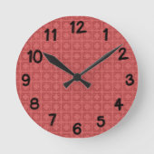 Art Deco Red Squares Ronde Klok (Voorkant)