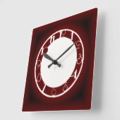 Art Deco Red Vierkante Klok (Hoek)