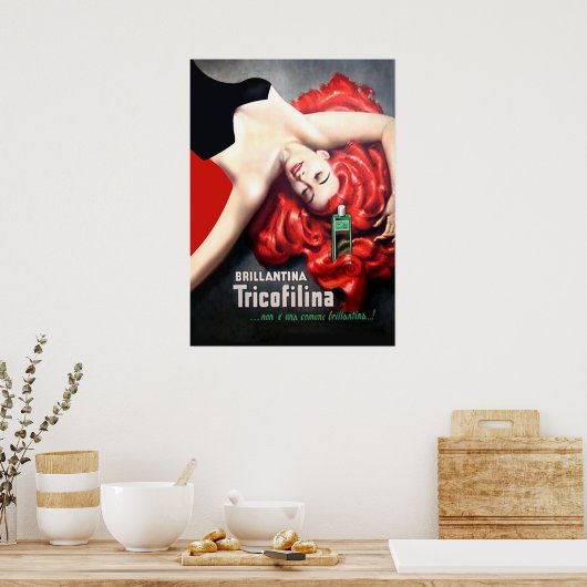 Art Deco  - Redhead Brillantina Tricofilina Poster (Keuken)