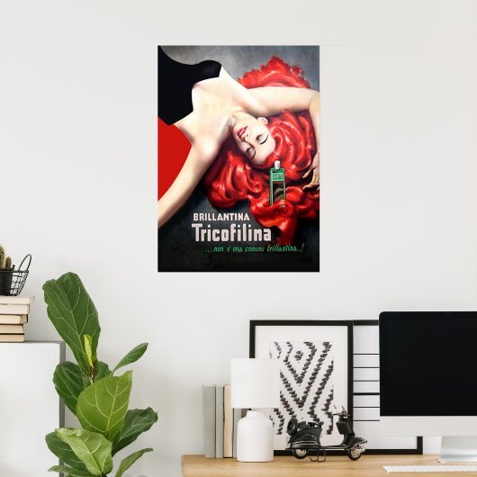 Art Deco  - Redhead Brillantina Tricofilina Poster (Thuiskantoor)