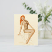 Art Deco Redhead Up Briefkaart (Staand voorkant)