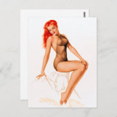 Art Deco Redhead Up Briefkaart (Voorkant / Achterkant)