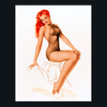 Art Deco Redhead Up Poster<br><div class="desc">kunst deco pinup.</div>