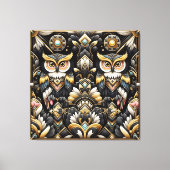 Art Deco Regenboel Uilen Canvas Print (Voorkant)