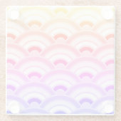 Art Deco Regenboog Curve Patroon Glazen Onderzetter (Achterkant)