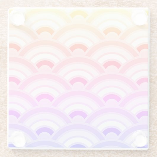 Art Deco Regenboog Curve Patroon Glazen Onderzetter (Achterkant)