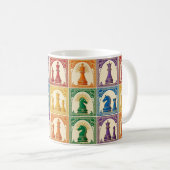 Art Deco Regenboog Schaken Mok (Voorkant rechts)