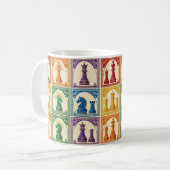 Art Deco Regenboog Schaken Mok (Voorkant links)