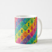 Art Deco Regenboog Schaken Mok (Voorkant rechts)