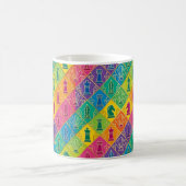 Art Deco Regenboog Schaken Mok (Center)