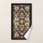 Art Deco Regenboog Uil Bad Handdoek (Handdoek)