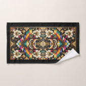 Art Deco Regenboog Uil Bad Handdoek (Handdoek)
