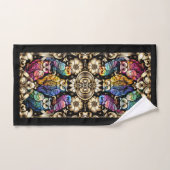 Art Deco Regenboog Uil Bad Handdoek (Handdoek)