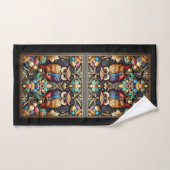 Art Deco Regenboog Uil Bad Handdoek (Handdoek)
