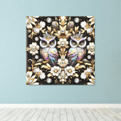Art Deco Regenboog Uilen Canvas Print (Insitu (Houten vloer))