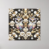Art Deco Regenboog Uilen Canvas Print (Voorkant)