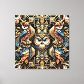 Art Deco Regenboog Uilen Canvas Print (Voorkant)