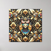 Art Deco Regenboog Uilen Canvas Print (Voorkant)