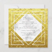 Art Deco Rehearsal Dinner Wedding Marble Gold Foil Kaart (Achterkant)