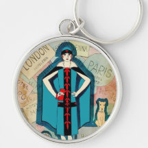 Art Deco Reizen Lover Key Ring/Sleutelhanger