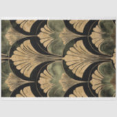 Art Deco Repeat Patroon goud in reliëf Tissuepapier (Voorkant)