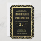 Art Deco-repetitie - binnenuitnodiging zwart & gou Kaart (Voorkant)